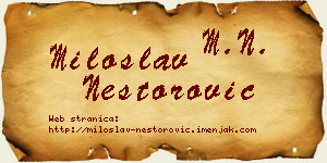 Miloslav Nestorović vizit kartica